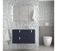 Salgar Mueble de baño con lavabo Uniiq 120 cm - Sin sifón ni desagüe, sin patas ni camerino - Cromo