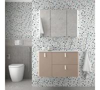 Mueble de Baño con Lavabo Salgar Uniiq 120 cm - Con sifón con desagüe clicker / Sin set de patas / con camerino + NG Negro