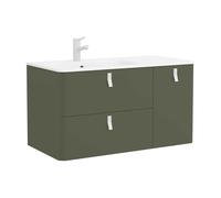 Salgar Mueble de baño con lavabo Uniiq 120 cm Verde Bosque - con sifón y desagüe clicker - CR Cromo
