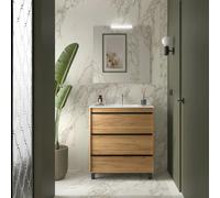 Salgar Mueble de baño Attila con lavabo y 3 cajones - sin mueble auxiliar, sin zócalo, sin tiradores