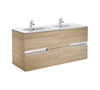 Mueble de Baño con Lavabo y 4 Cajones de Victoria-n Unik 120cm Roble Roca - Sin conjunto de patas / Sin caja organizadora / Sin caja organizadora