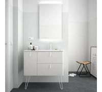 Salgar Mueble de baño con patas y lavabo Uniiq 120 cm - con sifón y desagüe clicker - Cromo