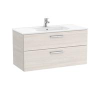 Mueble de Baño Lavabo Central Victoria Unik 100cm Fresno Roca - Sin toallero / Sin conjunto de patas / Sin caja organizadora + Sin caja organizadora + Sin set de 2 colgadores