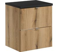 Mueble de baño de 50 cm con tapa superior en color mate, con acabado en roble Evoke