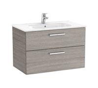 Mueble de Baño Lavabo Central City Texturizado Victoria Unik 80cm Roble Roca - Sin toallero / Sin conjunto de patas / Sin caja organizadora + Sin caja organizadora + Sin set de 2 colgadores