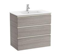 Mueble de Baño Lavabo Central Unik The Gap 80cm Roble Roca - Sin toallero / Sin conjunto de patas / Sin caja organizadora + Sin caja organizadora + Sin set de 2 colgadores