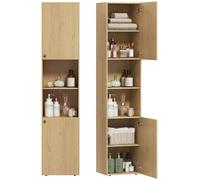 Mueble de baño HOMCOM con 2 puertas, estantes ajustables y compartimentos abiertos