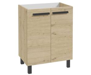 Mueble de baño independiente con lavabo y superficie de desagüe, 80x60 cm, estilo "Artisan Eiche Bonita"