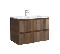 Mueble de Baño Kira 60cm Nogal 2 cajones Lavabo 1 poza Porcelana