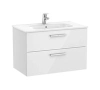 Roca Mueble de baño Unik Victoria 80 cm lavabo central blanco brillo sin toallero ni patas
