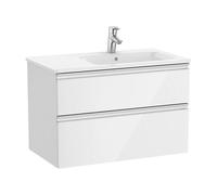 Roca Mueble baño Unik The Gap 80 cm - lavabo derecho, blanco, con toallero, caja y 2 colgadores