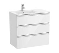Roca Mueble baño Unik The Gap 80 cm – Lavabo izquierdo, blanco brillo, con patas