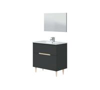 duehome - Mueble de baño Lotto 80 Anthracite - oak