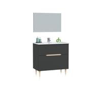 duehome - Mueble de baño Opera 80 Anthracite - oak