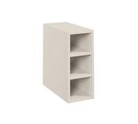 Mueble de baño para encastrar bajo la encimera, 20 cm, con estantes abiertos en color caqui mate
