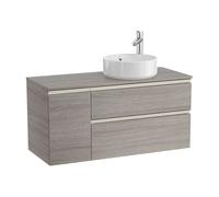 Mueble de Baño para Lavabo 2 Cajones y 1 Puerta The Gap 110cm Roble Roca - Sin toallero / Sin conjunto de patas / Sin caja organizadora + Sin caja organizadora + Sin set de 2 colgadores