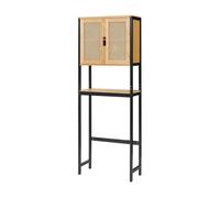 Mueble de baño sobre el inodoro tervola bambú 172x63x27 cm - negro/natural [en.casa]