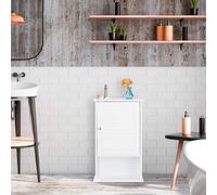 Mueble de baño suspendido, 3 compartimentos, blanco, estrecho, bajo, 70x42x165 cm - Relaxdays