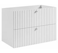 Mueble de baño suspendido con hueco para lavabo, color blanco, 80 cm de ancho, con tiradores disponibles en tres colores, dimensiones: 80 x 44,4 x 57 cm