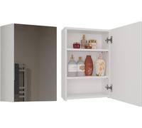 Mueble de baño suspendido con puerta espejo POLA 1 DL – Compacto y moderno | Blanco | 40x60x22 cm