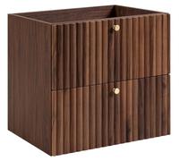 Mueble de baño suspendido con tablero de 60 cm, acabado en roble nogal y tablero , tiradores disponibles en tres colores, dimensiones: 60 x 44,4 x 58,6 cm