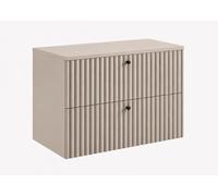 Mueble de baño suspendido con tablero de 80 cm, acabado en "Cachemira" + tablero en "Cachemira", tiradores disponibles en tres colores, dimensiones: 80 x 44,4 x 58,6 cm
