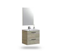Mueble de baño con espejo Sense 2 cajones 60 Alaska oak