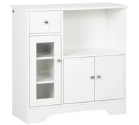 Mueble de cocina moderno con puerta de cristal, cajón, nicho grande y estantes ajustables, 80x30x