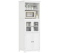 Mueble de cocina tipo buffet HOMCOM, mueble de almacenaje para cocina, para vajilla, con 2 nichos, 2 armarios con 4 puertas, incluyendo 2 puertas vi