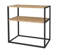 Mueble de entrada recibidor rus con base inferior estantes negro y roble safir 90x90x34 cm 34 cm