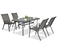 Mueble de jardín de metal Modena gris para 4 plazas Garden Point