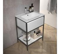 Mueble de lavabo Loft 2.0 con cajón inferior, de 60 cm, con estructura metálica