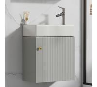 Mueble de lavabo - Mueble de baño - Mueble bajo lavabo - Mueble suspendido - Mueble para inodoro - Compacto, 46 cm - MDF gris