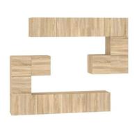 Mueble De Pared Para Tv Madera Contrachapada Color Roble Sonoma Vidaxl