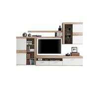 Mueble de salón akron madera y blanco