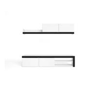 Mueble de Salón Skraut Home, Para Comedor y Salón, Conjunto de Muebles, Almacenaje adicional, Estilo Moderno, Color Blanco/Negro o Roble/Negro 180x40x200cm, Con o sin patas