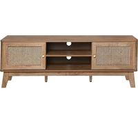 Mueble de televisión con 2 puertas de ratán trenzado, 140 cm de ancho - PALMO