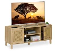 Mueble de televisión con aspecto de ratán, para televisores de hasta 50 pulgadas, con dimensiones de 48x115x40 cm