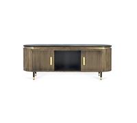 Mueble de televisión fabricado en madera de mango.