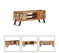 Mueble de televisión Living Store, 112x30x45 cm, madera maciza de estilo rústico