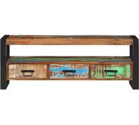 Mueble de televisión vidaXL de 120x30x45 cm, madera maciza de estilo rústico