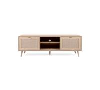 Calicosy - Mueble de TV 2 puertas 150 cm - Impresión efecto ratán