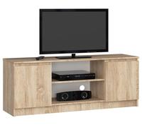 Mueble de tv akord roble sonoma 140 cm 2 puertas frente en color roble sonoma 2 estantes 140x40x55 cm