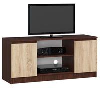 Mueble de tv akord wenge 120 cm 2 puertas frente en color roble sonoma 2 estantes 120x40x55 cm