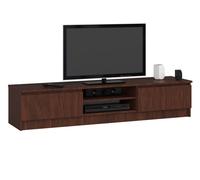 Mueble de tv akord wenge 160 cm 2 puertas frente en color wenge 2 estantes 160x40x33 cm
