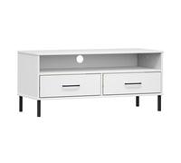 Mueble de tv con patas de metal oslo madera maciza pino blanco