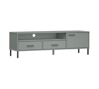Mueble de tv con patas de metal oslo madera maciza pino gris