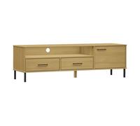Mueble de tv con patas de metal oslo madera maciza pino marrón