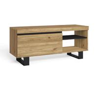 Mueble de tv con patas "naturale" con patas roble y negro, mediano, nórdico, 120x40x53cm