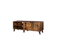 VASAGLE Mueble de TV de 2 Puertas, Soporte de TV con Estantes Ajustables, Largo de 140 cm, para Televisores de 60 Pulgadas, para Salón, Comedor, Dormitorio, Marrón Rústico LTV027X01